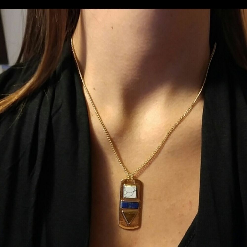 NWT-BOHO Natural Stone Long Chain Necklace